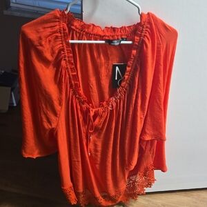 Mlle Gabrielle Vibrant Orange Blouse